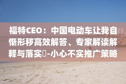 福特CEO：中國電動車讓我自慚形穢高效解答、專家解讀解釋與落實?-小心不實推廣策略