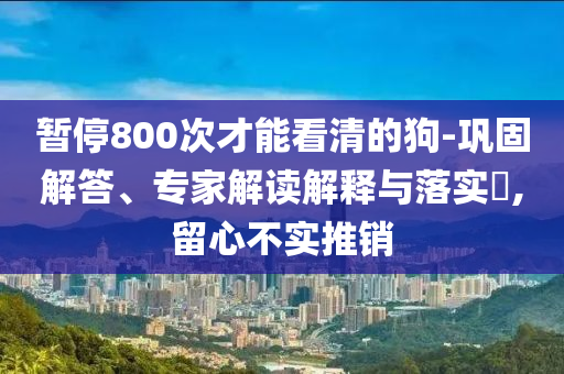 暫停800次才能看清的狗-鞏固解答、專家解讀解釋與落實(shí)?,留心不實(shí)推銷