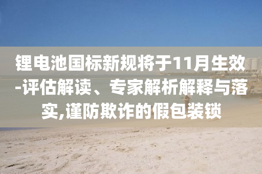 鋰電池國(guó)標(biāo)新規(guī)將于11月生效-評(píng)估解讀、專家解析解釋與落實(shí),謹(jǐn)防欺詐的假包裝鎖