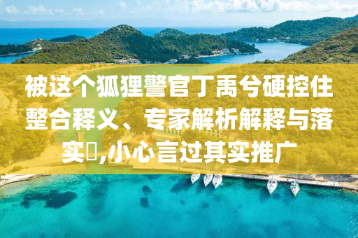 被這個(gè)狐貍警官丁禹兮硬控住整合釋義、專家解析解釋與落實(shí)?,小心言過(guò)其實(shí)推廣