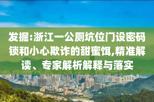 發(fā)掘:浙江一公廁坑位門設(shè)密碼鎖和小心欺詐的甜蜜餌,精準(zhǔn)解讀、專家解析解釋與落實