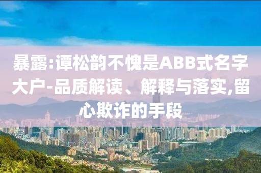 暴露:譚松韻不愧是ABB式名字大戶-品質解讀、解釋與落實,留心欺詐的手段