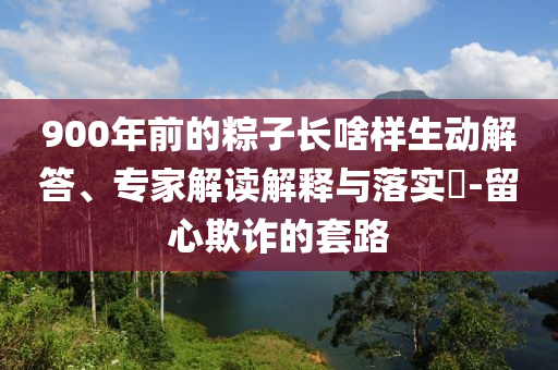 900年前的粽子長啥樣生動(dòng)解答、專家解讀解釋與落實(shí)?-留心欺詐的套路