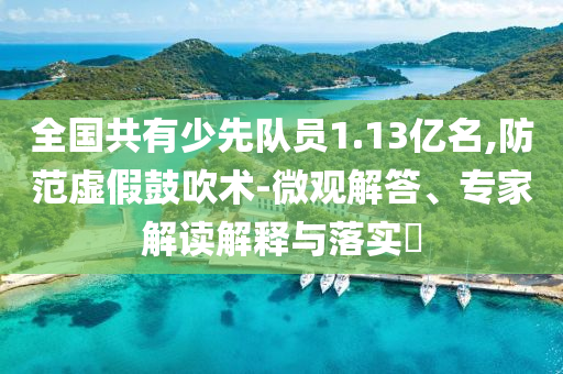 全國共有少先隊(duì)員1.13億名,防范虛假鼓吹術(shù)-微觀解答、專家解讀解釋與落實(shí)?
