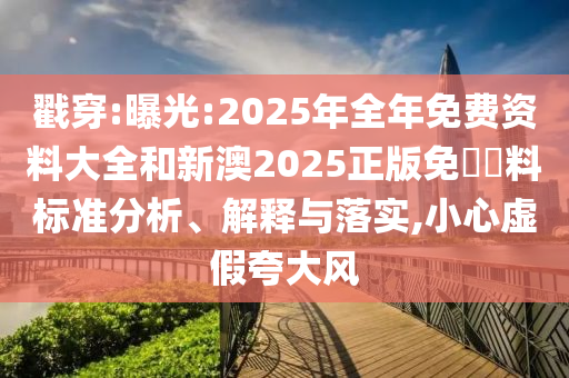 戳穿:曝光:2025年全年免費(fèi)資料大全和新澳2025正版免費(fèi)資料標(biāo)準(zhǔn)分析、解釋與落實(shí),小心虛假夸大風(fēng)