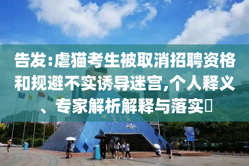 告發(fā):虐貓考生被取消招聘資格和規(guī)避不實誘導(dǎo)迷宮,個人釋義、專家解析解釋與落實?