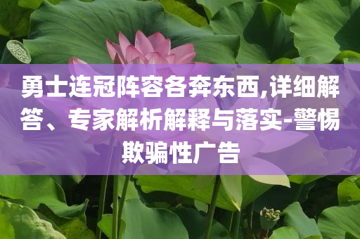 勇士連冠陣容各奔東西,詳細(xì)解答、專(zhuān)家解析解釋與落實(shí)-警惕欺騙性廣告