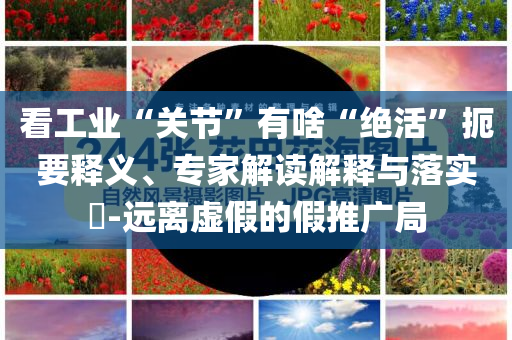 看工業(yè)“關(guān)節(jié)”有啥“絕活”扼要釋義、專家解讀解釋與落實?-遠離虛假的假推廣局