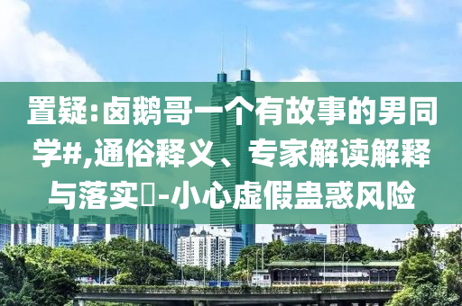 置疑:鹵鵝哥一個(gè)有故事的男同學(xué)#,通俗釋義、專家解讀解釋與落實(shí)?-小心虛假蠱惑風(fēng)險(xiǎn)