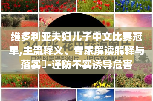 維多利亞夫婦兒子中文比賽冠軍,主流釋義、專家解讀解釋與落實(shí)?-謹(jǐn)防不實(shí)誘導(dǎo)危害