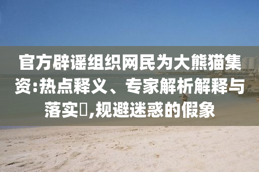 官方辟謠組織網(wǎng)民為大熊貓集資:熱點(diǎn)釋義、專家解析解釋與落實(shí)?,規(guī)避迷惑的假象