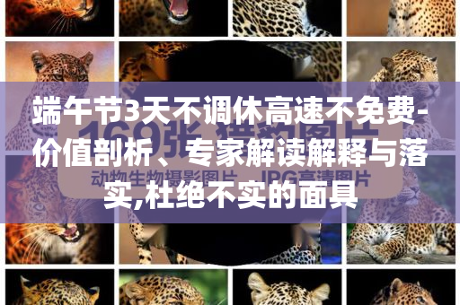 端午節(jié)3天不調休高速不免費-價值剖析、專家解讀解釋與落實,杜絕不實的面具