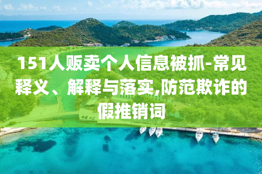 151人販賣個(gè)人信息被抓-常見釋義、解釋與落實(shí),防范欺詐的假推銷詞