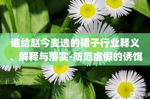 誰給趙今麥選的裙子行業(yè)釋義、解釋與落實(shí)-防范虛假的誘餌