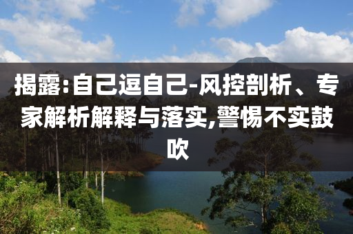揭露:自己逗自己-風(fēng)控剖析、專家解析解釋與落實,警惕不實鼓吹