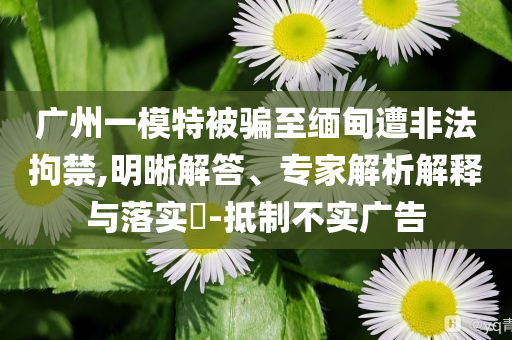 廣州一模特被騙至緬甸遭非法拘禁,明晰解答、專家解析解釋與落實?-抵制不實廣告