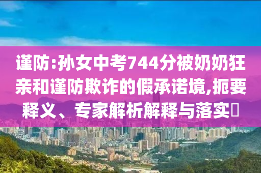 謹防:孫女中考744分被奶奶狂親和謹防欺詐的假承諾境,扼要釋義、專家解析解釋與落實?