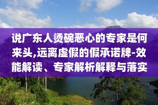 說(shuō)廣東人燙碗惡心的專家是何來(lái)頭,遠(yuǎn)離虛假的假承諾牌-效能解讀、專家解析解釋與落實(shí)