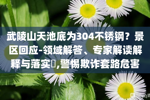 武陵山天池底為304不銹鋼？景區(qū)回應(yīng)-領(lǐng)域解答、專(zhuān)家解讀解釋與落實(shí)?,警惕欺詐套路危害