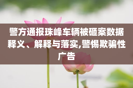 警方通報珠峰車輛被砸案數(shù)據(jù)釋義、解釋與落實,警惕欺騙性廣告