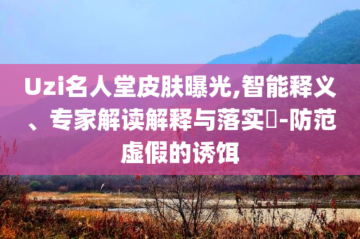 Uzi名人堂皮膚曝光,智能釋義、專家解讀解釋與落實?-防范虛假的誘餌