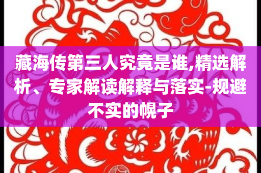 藏海傳第三人究竟是誰,精選解析、專家解讀解釋與落實-規(guī)避不實的幌子