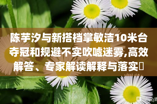 陳芋汐與新搭檔掌敏潔10米臺奪冠和規(guī)避不實吹噓迷霧,高效解答、專家解讀解釋與落實?