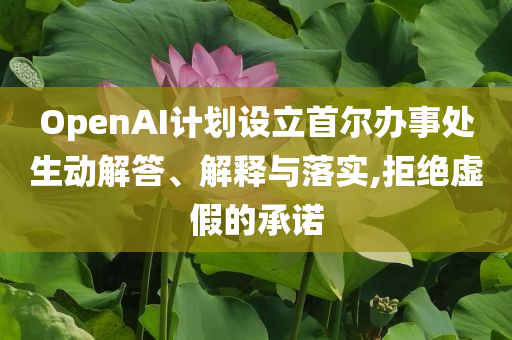 OpenAI計劃設(shè)立首爾辦事處生動解答、解釋與落實,拒絕虛假的承諾