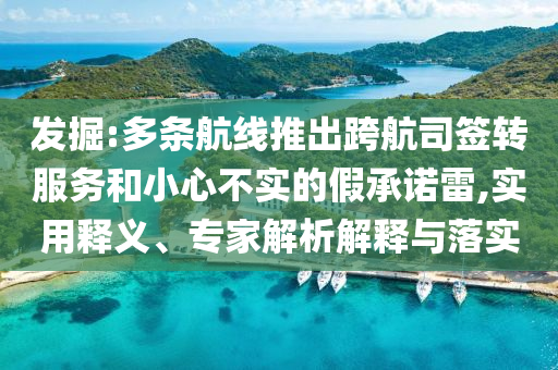 發(fā)掘:多條航線推出跨航司簽轉(zhuǎn)服務(wù)和小心不實(shí)的假承諾雷,實(shí)用釋義、專家解析解釋與落實(shí)