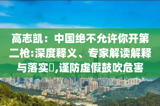 高志凱：中國絕不允許你開第二槍:深度釋義、專家解讀解釋與落實?,謹防虛假鼓吹危害
