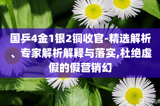 國乒4金1銀2銅收官-精選解析、專家解析解釋與落實,杜絕虛假的假營銷幻