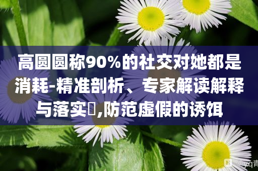 高圓圓稱90%的社交對她都是消耗-精準(zhǔn)剖析、專家解讀解釋與落實(shí)?,防范虛假的誘餌