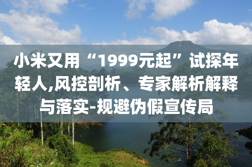 小米又用“1999元起”試探年輕人,風(fēng)控剖析、專家解析解釋與落實-規(guī)避偽假宣傳局