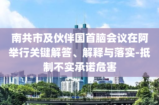南共市及伙伴國首腦會議在阿舉行關(guān)鍵解答、解釋與落實-抵制不實承諾危害