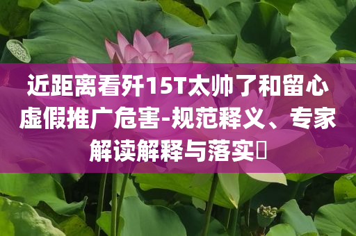 近距離看殲15T太帥了和留心虛假推廣危害-規(guī)范釋義、專家解讀解釋與落實?