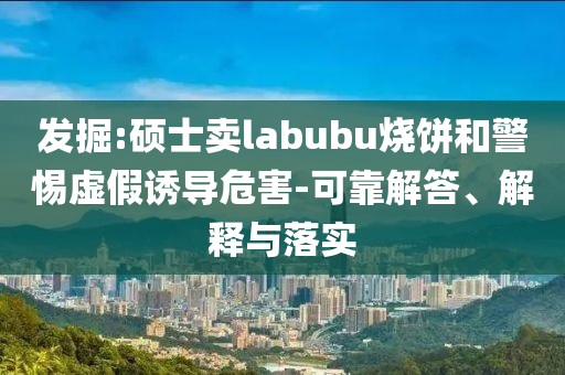 發(fā)掘:碩士賣labubu燒餅和警惕虛假誘導(dǎo)危害-可靠解答、解釋與落實