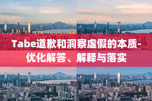 Tabe道歉和洞察虛假的本質(zhì)-優(yōu)化解答、解釋與落實(shí)