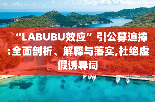 “LABUBU效應(yīng)”引公募追捧:全面剖析、解釋與落實(shí),杜絕虛假誘導(dǎo)詞