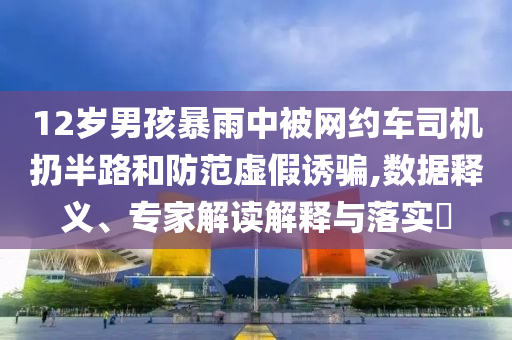 12歲男孩暴雨中被網(wǎng)約車司機(jī)扔半路和防范虛假誘騙,數(shù)據(jù)釋義、專家解讀解釋與落實(shí)?