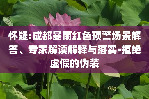 懷疑:成都暴雨紅色預(yù)警場景解答、專家解讀解釋與落實-拒絕虛假的偽裝