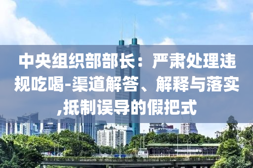 中央組織部部長：嚴(yán)肅處理違規(guī)吃喝-渠道解答、解釋與落實(shí),抵制誤導(dǎo)的假把式