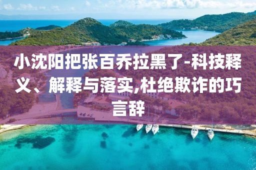小沈陽把張百喬拉黑了-科技釋義、解釋與落實(shí),杜絕欺詐的巧言辭
