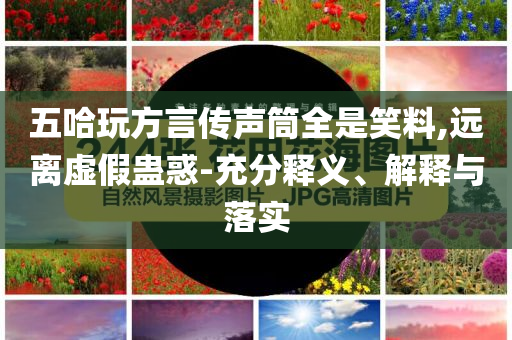 五哈玩方言傳聲筒全是笑料,遠(yuǎn)離虛假蠱惑-充分釋義、解釋與落實(shí)