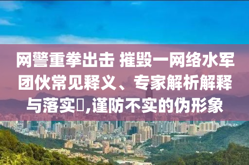 網(wǎng)警重拳出擊 摧毀一網(wǎng)絡(luò)水軍團伙常見釋義、專家解析解釋與落實?,謹防不實的偽形象
