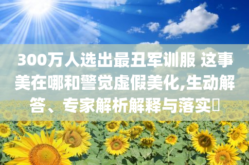 300萬人選出最丑軍訓(xùn)服 這事美在哪和警覺虛假美化,生動解答、專家解析解釋與落實?