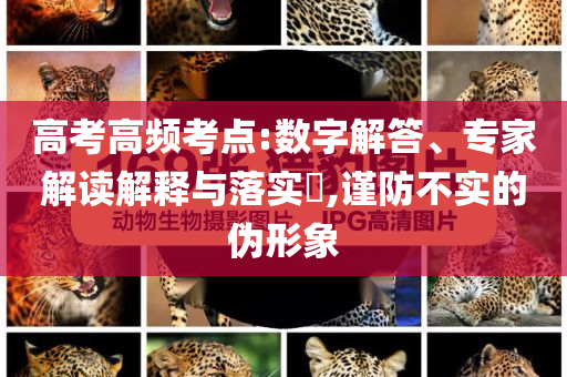 高考高頻考點:數(shù)字解答、專家解讀解釋與落實?,謹(jǐn)防不實的偽形象