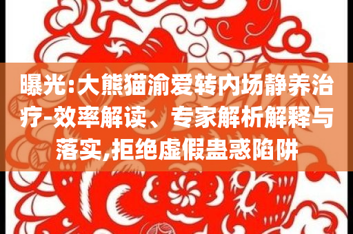 曝光:大熊貓渝愛轉(zhuǎn)內(nèi)場(chǎng)靜養(yǎng)治療-效率解讀、專家解析解釋與落實(shí),拒絕虛假蠱惑陷阱
