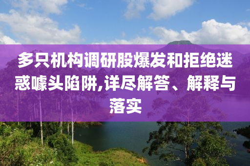 多只機構(gòu)調(diào)研股爆發(fā)和拒絕迷惑噱頭陷阱,詳盡解答、解釋與落實