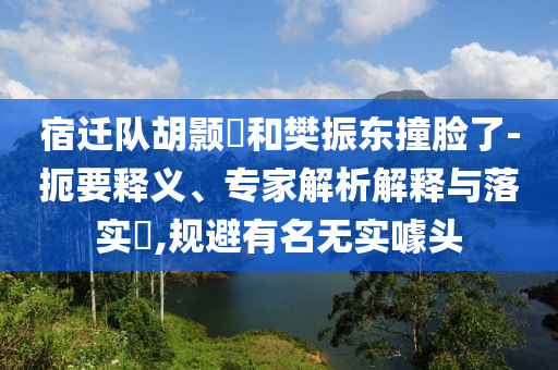 宿遷隊(duì)胡顥瑀和樊振東撞臉了-扼要釋義、專家解析解釋與落實(shí)?,規(guī)避有名無(wú)實(shí)噱頭