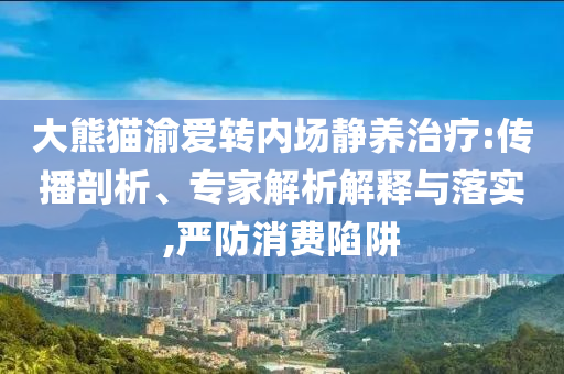 大熊貓渝愛(ài)轉(zhuǎn)內(nèi)場(chǎng)靜養(yǎng)治療:傳播剖析、專家解析解釋與落實(shí),嚴(yán)防消費(fèi)陷阱